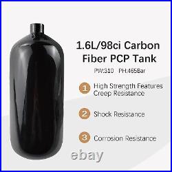 Lightweight 98ci Carbon Fiber PCP Air Tank DOT Certified Dual Gauge System