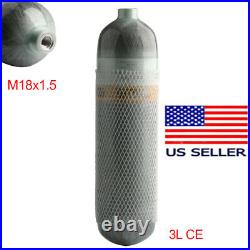 M18x1.5 3L CE 30Mpa Carbon Fiber Paintball Tank PCP Cylinder 4500Psi Air Bottle