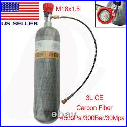 M18x1.5 Carbon Fiber 3L CE Scuba Air Cylinder 4500psi Tank With Vavle 4500Psi