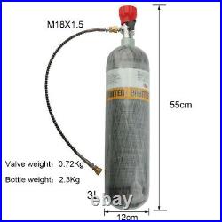 M18x1.5 Carbon Fiber 3L CE Scuba Air Cylinder 4500psi Tank With Vavle 4500Psi