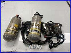 MSA SCBA Air Pack Tank Harness with 2 L-30 Carbon Fiber Tanks And 2 Masks