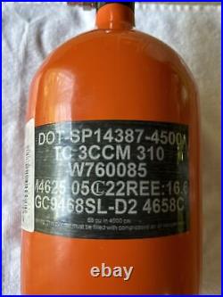 NEW 4 YR HYDRO JT Paintball Orange Grunge 68/4500 Carbon Fiber HPA Tank