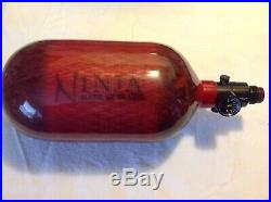 Ninja Carbon Fiber HPA Tank 68CU 4500PSI Translucent Red Paintball Made In USA