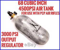 Ninja PCP Carbon Fiber Air Tank 68CI with PCP Air Rifle Regulator 3000PSI OUTPUT