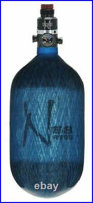 Ninja Paintball Translucent Blue Carbon Fiber Air Tank 68 / 4500 ProV2 Reg
