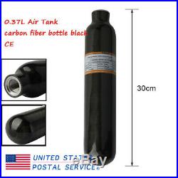 PCP 0.37L Air Tank High Pressure Cylinder M18x1.5 Carbon Fiber Black Paintball