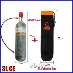 PCP 3L CE 4500psi 30cft Scuba Tank Carbon Fiber Bottle&Valve&Portable Backpack
