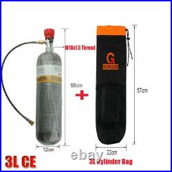 PCP 3L CE 4500psi 30cft Scuba Tank Carbon Fiber Bottle + Valve Portable Backpack