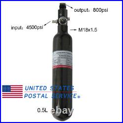 PCP CE 0.5L 4500psi Carbon Fiber Compressed Air Bottle Paintball Tank withValve US