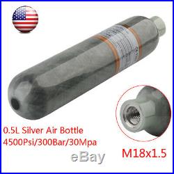 PCP Paintball Cylinder Carbon Fiber Air Tank 0.5L CE 4500psi 300Bar M18x1.5 US