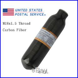 Paintball 0.22L Air Tank PCP Carbon Fiber Bottle 300bar/4500psi CE M18x1.5 Black