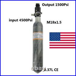 Paintball 0.37L Sliver Carbon Fiber Tank Compressed Air Bottle With Regulator