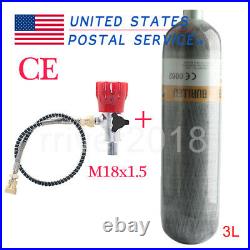 Paintball 3L 4500psi Carbon Fiber HPA Tank Filling Cylinder withValve M18x1.5 US