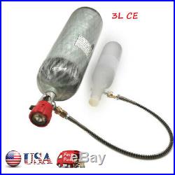 Paintball Airgun 3L CE 4500psi PCP HPA Tank Air Cylinder Carbon Fiber With Valve