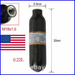 Paintball Carbon Fiber Compressed Air HPA Tank 0.22L CE 4500Psi M18x1.5 Thread