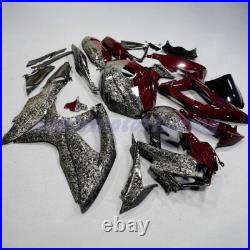 Red Black Forged Carbon Fiber Fairing Kit +Tank Fit Suzuki GSXR600/750 2008-2010