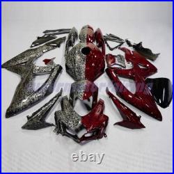 Red Black Forged Carbon Fiber Fairing Kit +Tank Fit Suzuki GSXR600/750 2008-2010