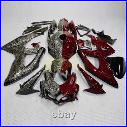 Red Black Forged Carbon Fiber Fairing Kit +Tank For Suzuki GSXR600/750 2008-2010