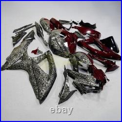 Red Black Forged Carbon Fiber Fairing Kit +Tank For Suzuki GSXR600/750 2008-2010