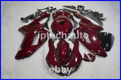 Red Forged Carbon Fiber Fairing Body Kit+Tank For Kawasaki Ninja ZX6R 2007-2008