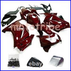 Red Forged Carbon Fiber Fairings+Tank+Bolts For Kawasaki Ninja 250R 2008-2012 US