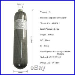 Scuba Carbon Fiber Pcp Cylinder 2L/3L/6.8L CE 4500psi Air Paintball Tank Diving
