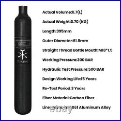 TUDIVING 4500Psi Pcp Air Tank 0.7L/42Cu in Carbon Fiber HPA Tank, Gas Cylinder