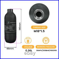 TUXING 22ci/0.36L 4500 PSI Compressed Air Matte Paintball Tank Carbon Fiber TUXING 22ci/0.36L 4500 PSI Compressed Air Matte Paintball Tank Carbon Fiber