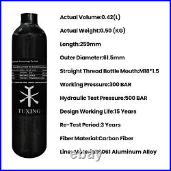 TUXING 26ci/0.42L 4500 PSI Compressed Air Paintball Tank With Valve Carbon Fiber TUXING 26ci/0.42L 4500 PSI Compressed Air Paintball Tank With Valve Carbon Fiber