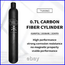 TUXING 30Mpa 4500Psi Carbon Fiber HPA Tank, 0.7L 42Cu in 700cc Composite Cylin