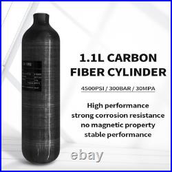 TUXING 4500PSI PCP Air Tank 1.1L Carbon Fiber HPA Tank with Dual Gauge Regulator