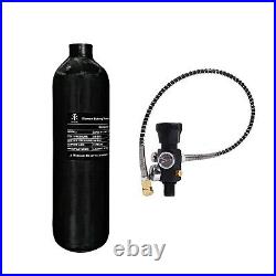 TUXING 4500PSI PCP Air Tank 1.1L Carbon Fiber HPA Tank with Dual Gauge Regulator