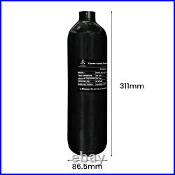 TUXING 4500PSI PCP Air Tank 1.1L Carbon Fiber HPA Tank with Dual Gauge Regulator