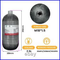 TUXING 4500Ps Pcp Air Tank 2.5L/153CU/2500CC Carbon Fiber HPA Tank Diving Tank