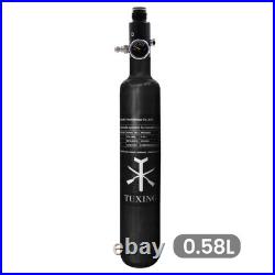 TUXING 4500Psi 0.58L PCP Carbon Fiber Air Tank with Regulator ValveOutlet800Psi