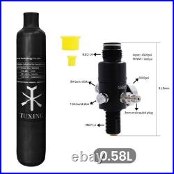 TUXING 4500Psi 0.58L PCP Carbon Fiber Scuba Air Tank with Valve Outlet1800Psi