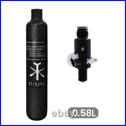 TUXING 4500Psi 0.58L PCP Carbon Fiber Scuba Air Tank with Valve Outlet2200Psi