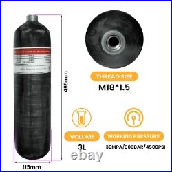 TUXING 4500Psi 3L Carbon Fiber Cylinder Scuba Tank for Diving Snorkeling M181.5