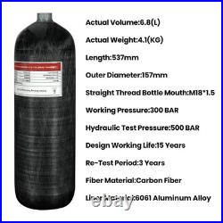 TUXING 4500Psi 6.8L/6800cc Carbon Fiber HPA Tank Paintball Hunting for PCP