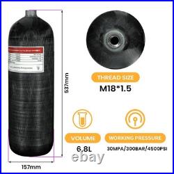 TUXING 4500Psi 6.8L PCP Carbon Fiber Scuba Air Tank with Dual pressure valve