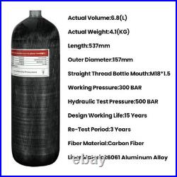 TUXING 4500Psi 6.8L PCP Carbon Fiber Scuba Air Tank with Dual pressure valve