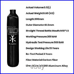 TUXING 4500Psi Carbon Fiber Air Cylinder 0.5L with Regulator ValveOutlet1800Psi