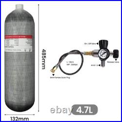 TUXING 4500Psi Carbon Fiber Tank 4.7L Pcp Paintball Tank Diving Tank with Valve