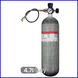TUXING 4500Psi Carbon Fiber Tank 4.7L Pcp Paintball Tank Diving Tank with Valve