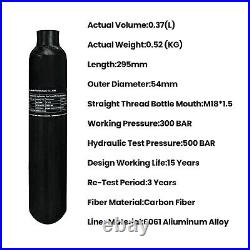 TUXING 4500Psi Pcp 0.37L Carbon Fiber Tank with Valve Output Pressure1800psi-M18