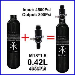 TUXING 4500Psi Pcp 0.42L Carbon Fiber Tank with Valve Output Pressure800psi-M18