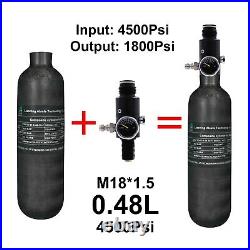 TUXING 4500Psi Pcp 0.48L/29Cu Carbon Fiber Tank with Valve (1800Psi) for Air Gun