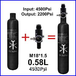 TUXING 4500Psi Pcp 0.58L Carbon Fiber Tank with Valve Output Pressure2200psi-M18