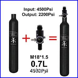 TUXING 4500Psi Pcp 0.7L Carbon Fiber Tank with Valve Output Pressure 2200psi-M18