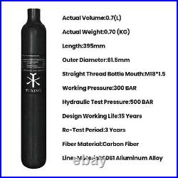 TUXING 4500Psi Pcp 0.7L Carbon Fiber Tank with Valve Output Pressure 2200psi-M18